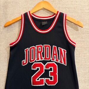 Kids Michael Jordan 23 Chicago Bulls Basketball Jersey Dress Black Red L(12-13 )